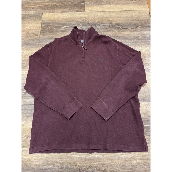 Polo Ralph Lauren Other - Vintage Men's Size XL Polo Ralph Lauren Knit Quarter Zip Burgundy Red Preppy